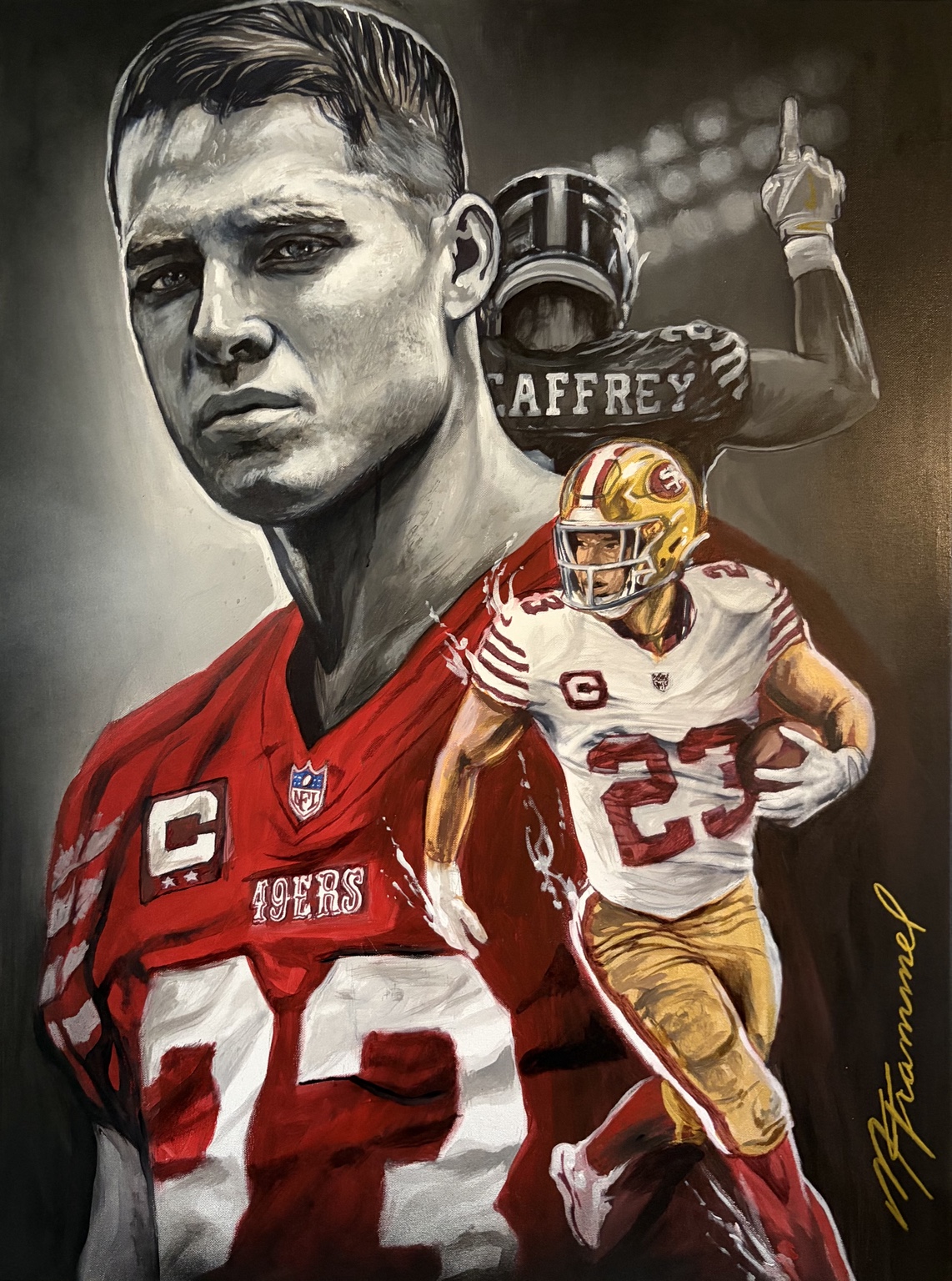 Christian McCaffrey San Francisco 49ers legacy painting